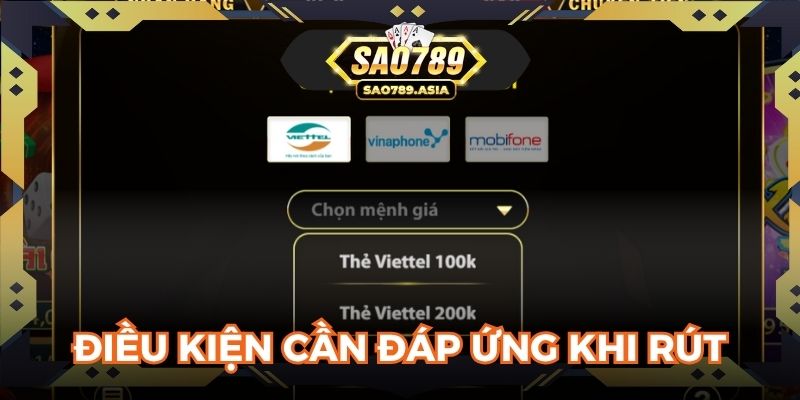 Điều kiện cần đáp ứng khi rút